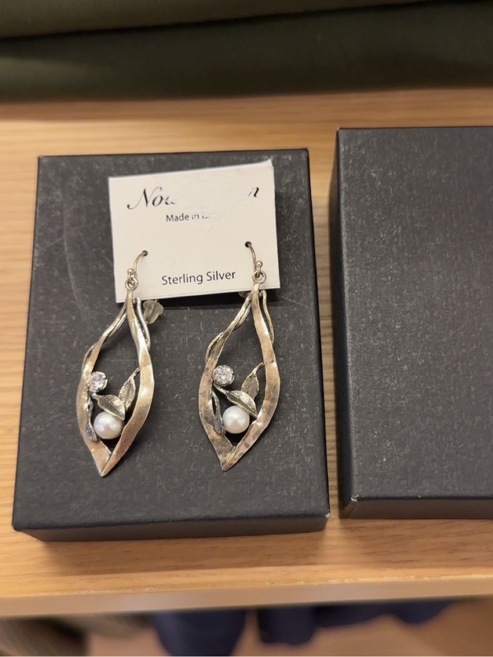 Sterling Silver Pearl Drop Earrings - Silver